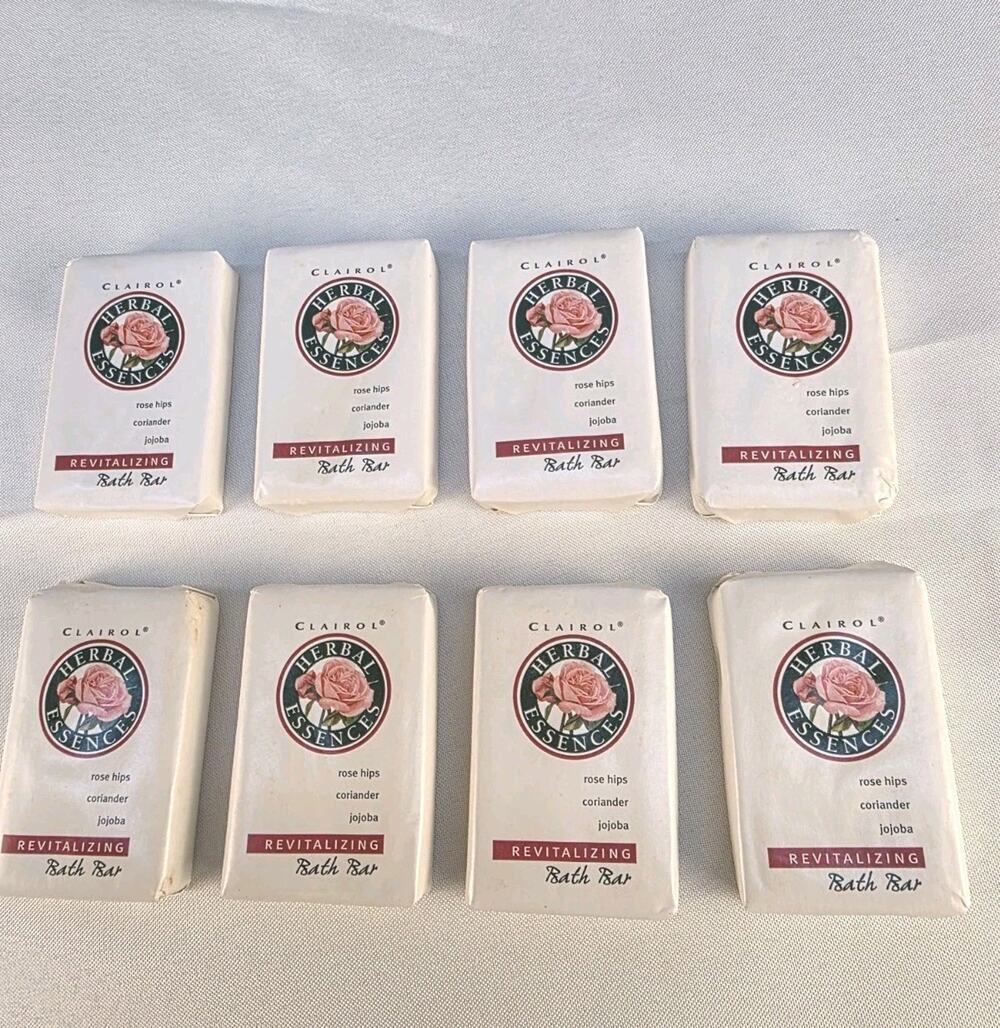 Vintage Herbal Essences Lot Of 8 Travel Size Revitalizing Bath Bar Rose Hips NOS